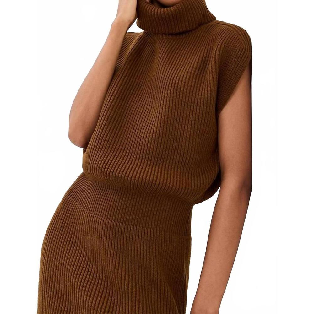 NEW SPLENDID marigold sweater dress in dark saddle - Picture 4 of 6